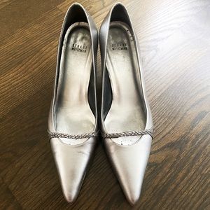 Stuart Weitzman Leather Pointed-Toe Pumps